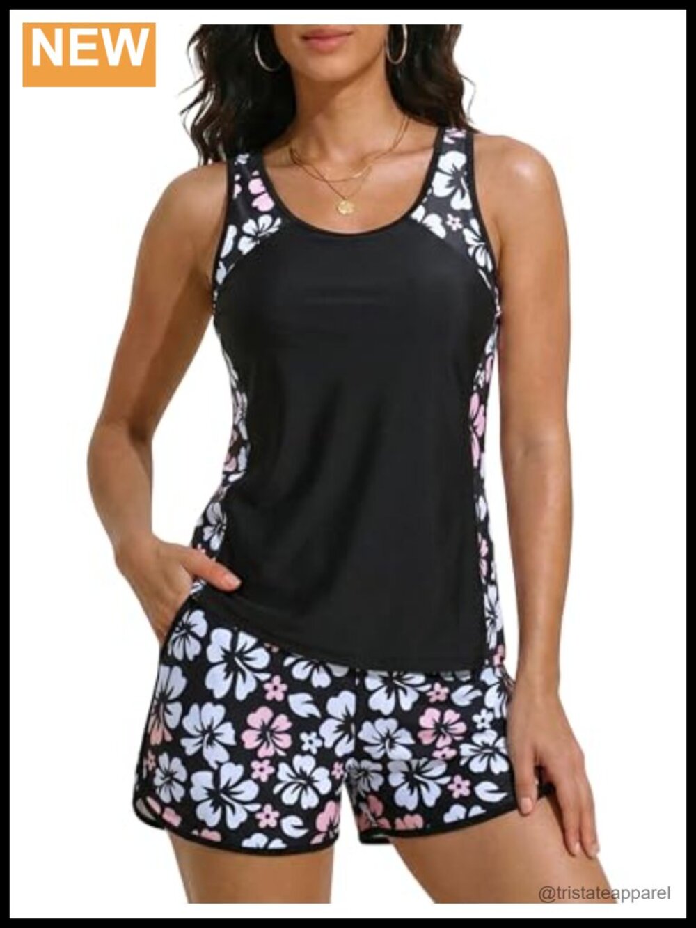 Tankini Swimsuits for Women Tummy Control 2 Piece Bathing Suits with Shorts